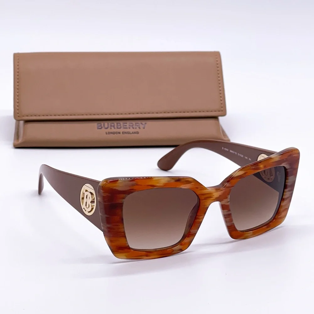 NEW BURBERRY DAISY BE4344 3940/13 BROWN CAT EYE SUNGLASSES B 4344